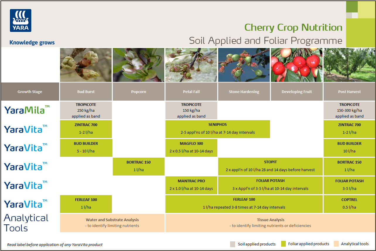 Cherry fertiliser programme